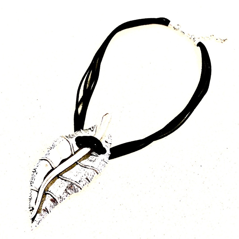 Victoria Leland Designs Silver Leaf Pendant Necklace